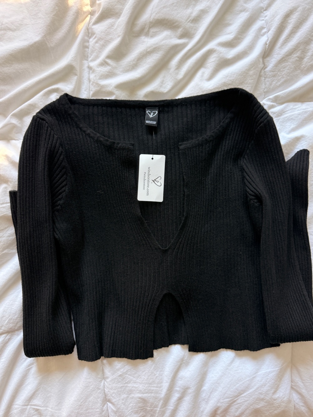 Windsor long sleeve split top